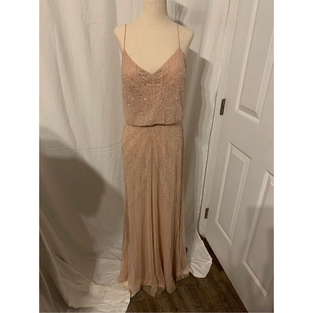 Andrianne papell long dress size 8 pink sequence - Picture 2 of 8